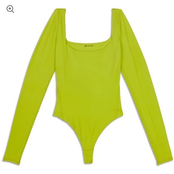 Lululemon Wundermost Nulu Square-Neck Long-Sleeve Bodysuit  Lichen Lime NWT - Picture 10 of 16